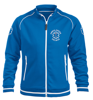 Sweat veste ambulancier bleu roi avec liseré blanc